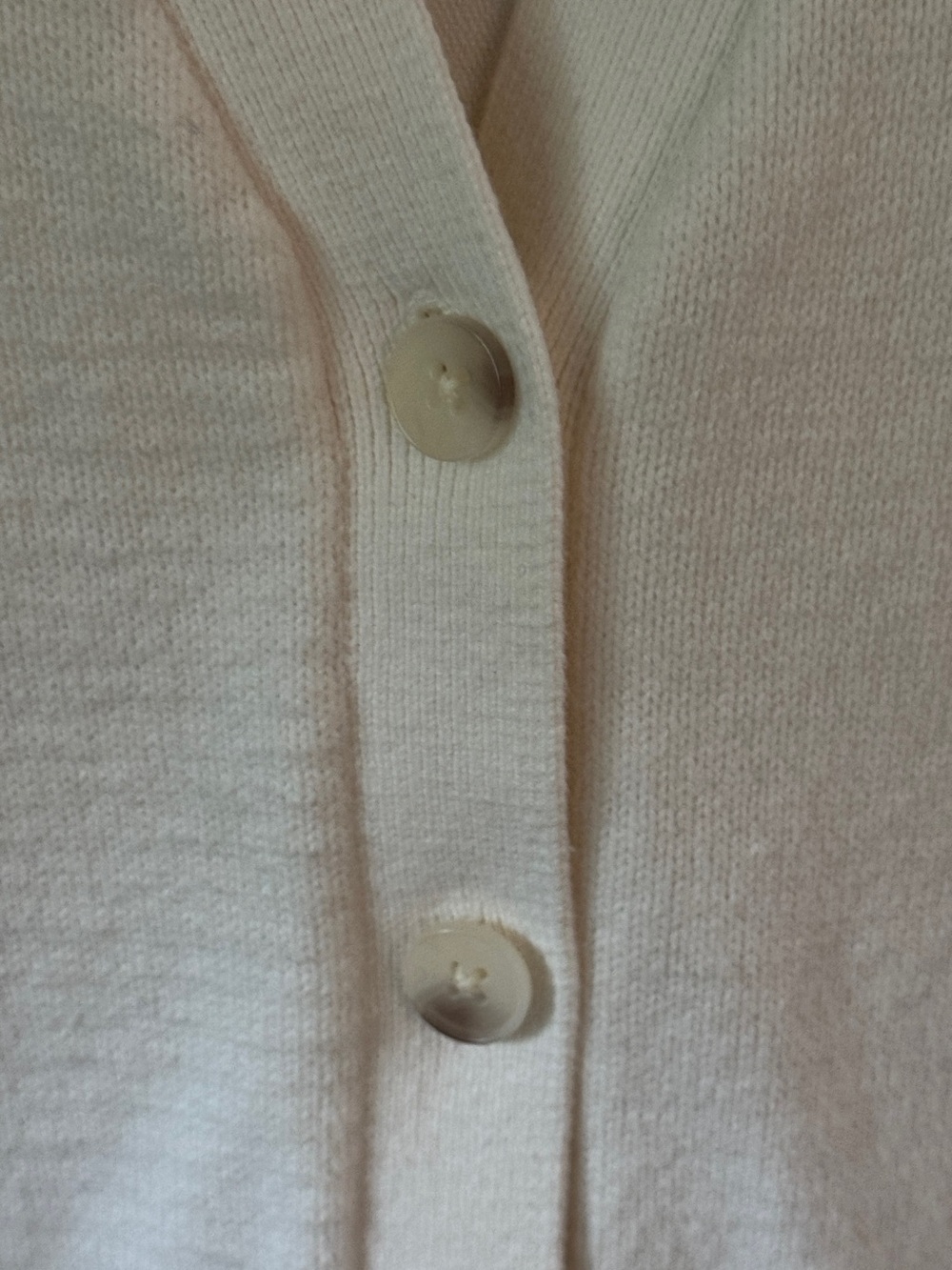 LOFT Cream V-Neck Button Cardigan - Picture 4 of 6